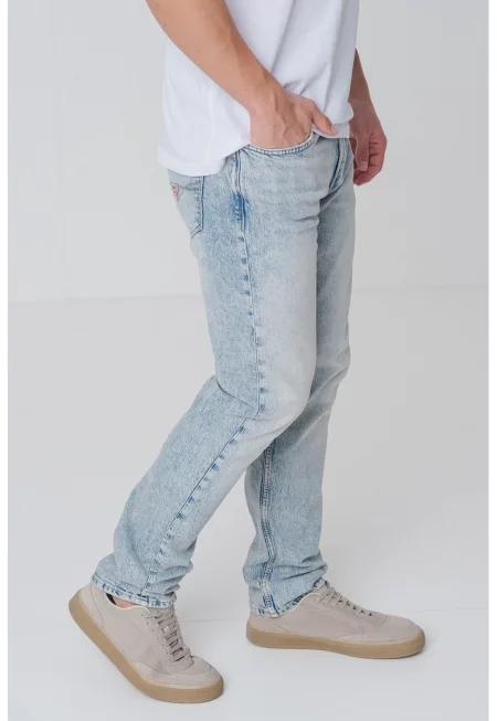 Дънки със средна талия - Светлосин