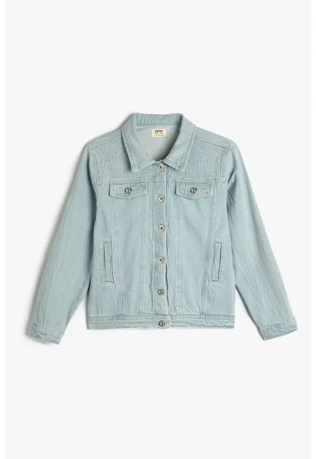 Дънково яке с декоративни камъни