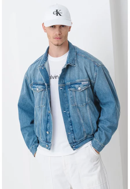 Дънково яке с лого - Прашно синьо