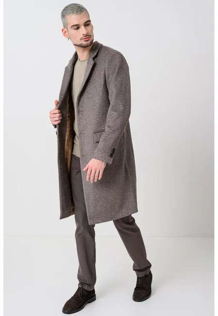 Десенирано палто с вълна