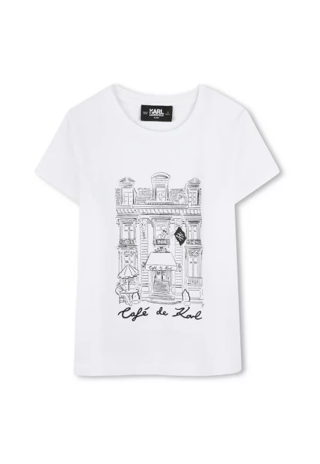 Детска тениска Karl Lagerfeld за момичета - Z30494 10 - Памук/Модал