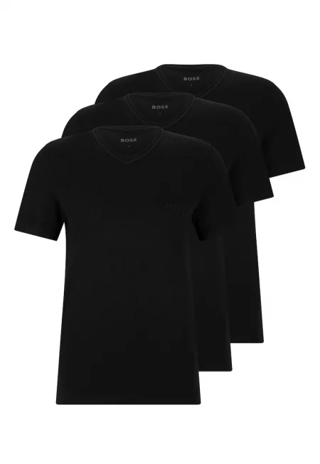 Домашна тениска с шпиц - 3 броя - Черен