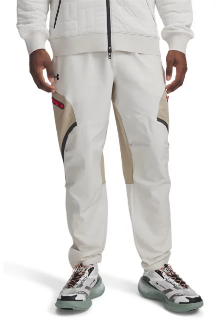 Фитнес панталон с връзка - Бежов/Мръснобял