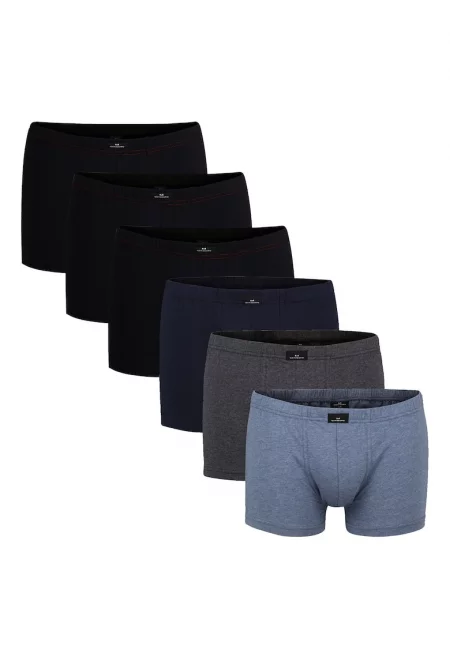 Götzburg - Боксерки с памук - 6 чифта - Черен/Сив/Син