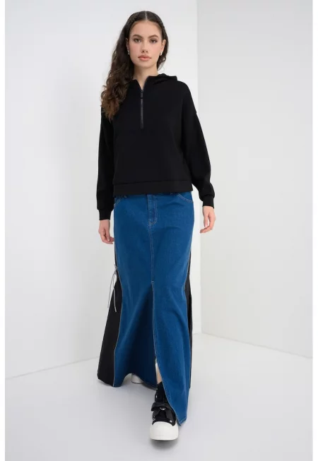 Худи с къс цип