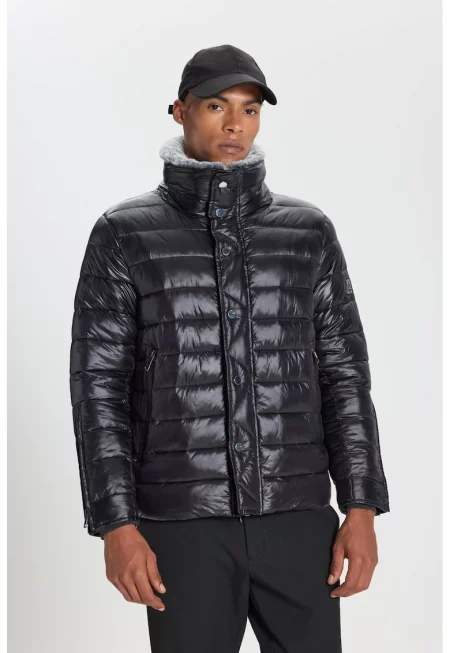 Капитонирано зимно яке с яка от еко пух