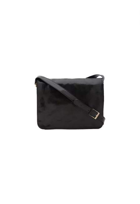 Кожена чанта през рамо - Черен