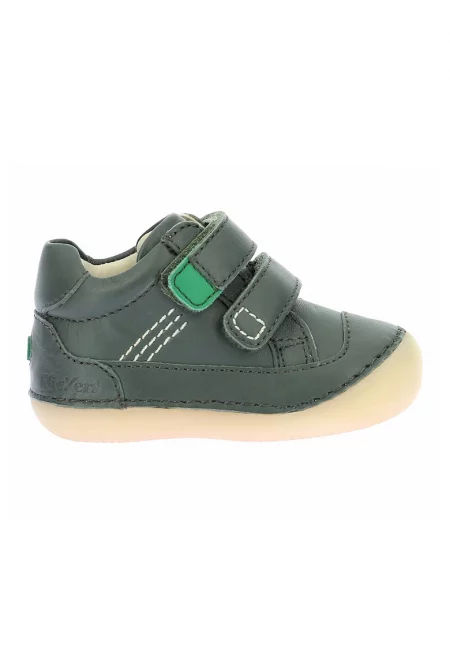 Кожени боти с контрастни шевове - Зелени аспержи