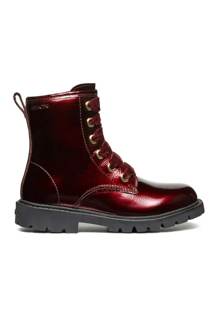 Кожени боти с цип - Червен