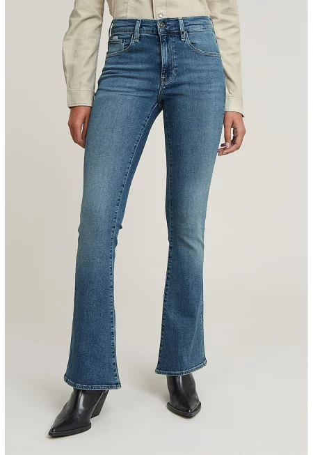 Леко разкроени дънки със средновисока талия - Лавандула