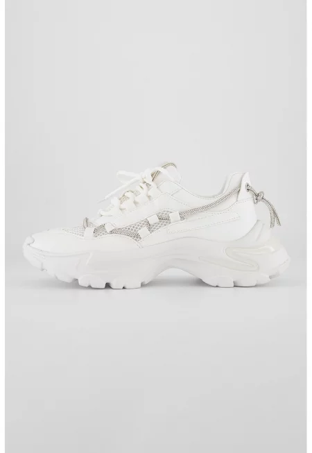 Масивни спортни обувки Miracles с мрежа - Бял