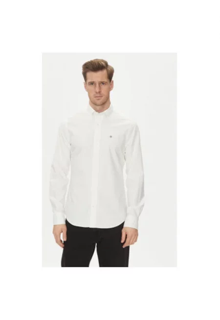 Мъжка риза  3230115 - памук - бяла