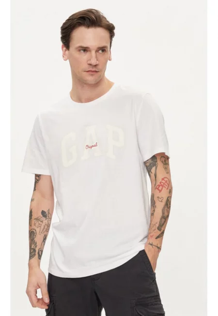 Мъжка тениска -  304143830 - Памук - Бяла - Бял