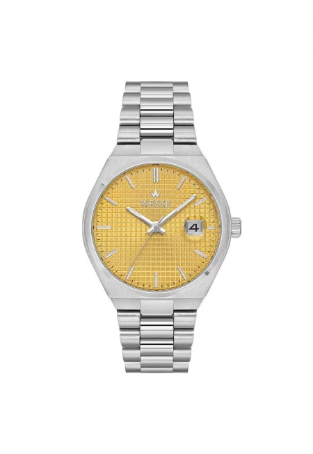 Мъжки часовник  WWG209504 - 40 мм - метална каишка - водоустойчив 5 ATM - сребрист