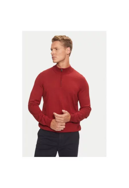 Мъжки пуловер -  304240782 - Вълнен - Черен - Черен