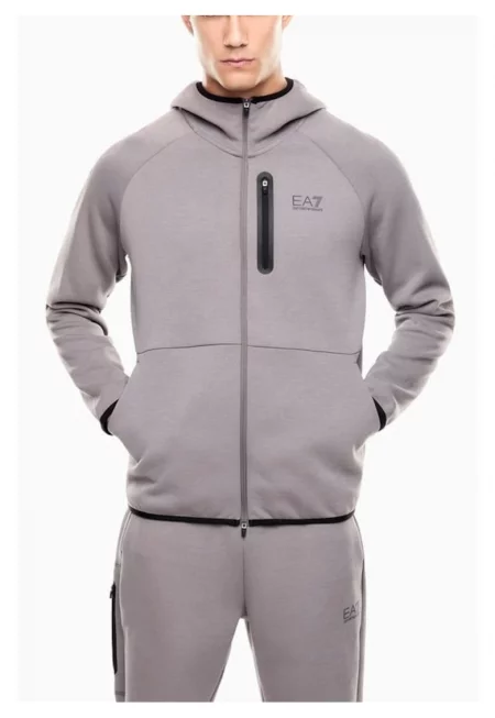 Мъжки суичър с цип NATURAL VENTUS7 M HOODIE FZ -  Памук - Сив - Сив