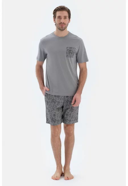 Пижама с къс панталон - Tъмносив