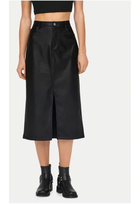 Пола от изкуствена кожа Kiri 15324778 Черна - стандартна кройка - екокожа