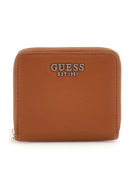 Портмоне от еко кожа с цип - Канелено кафяво