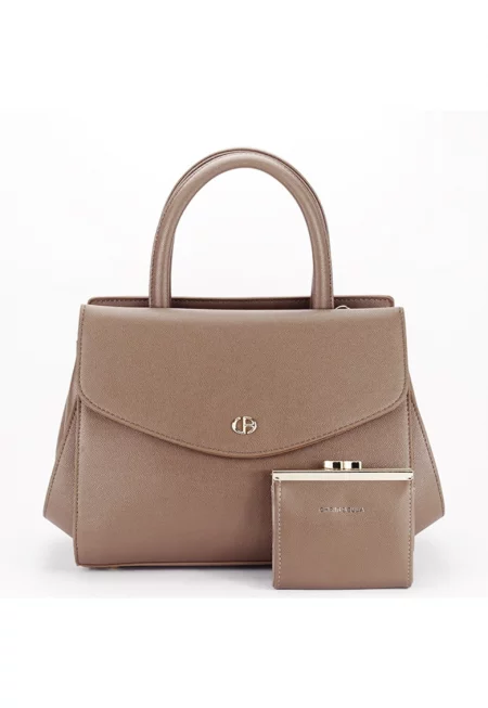 Премиум чанта с портфейл B-CB2427-2 M6 - Кафяв