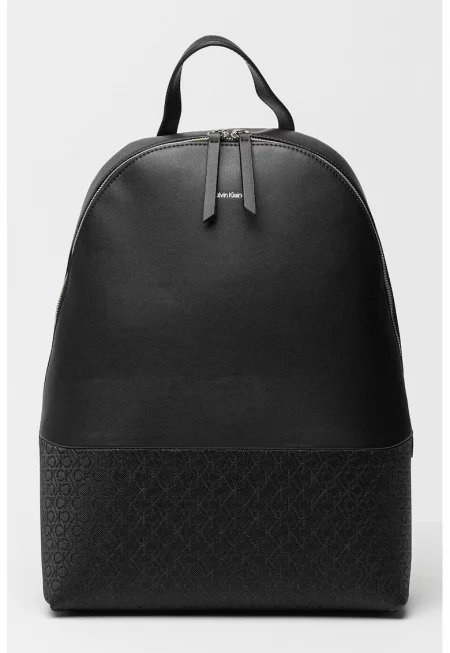 Раница от еко кожа с лого - Черен