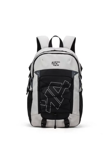 Раница с цип и лого - Сив