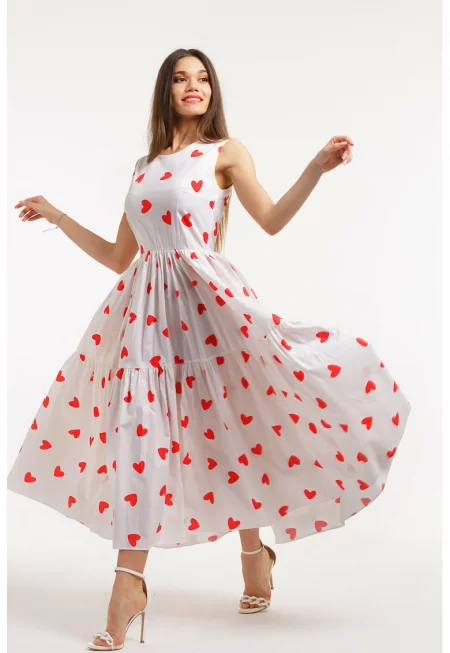 Разкроена рокля с джобове встрани - без ръкави