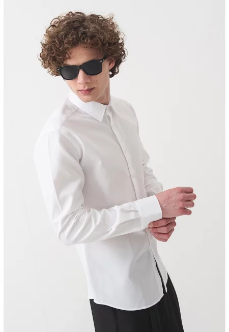Риза с дълги ръкави - Бял