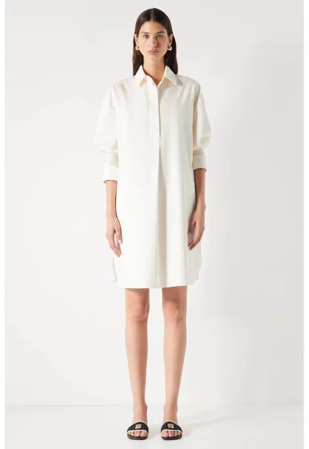 Рокля с 3/4 ръкави - Слонова кост