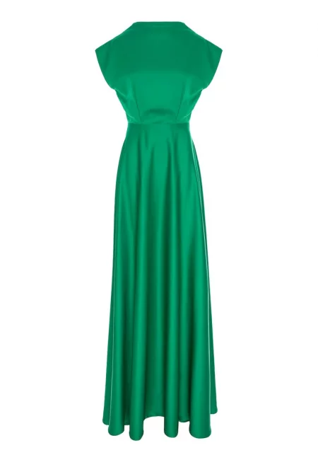 Рокля с отвор на гърба - Зелен