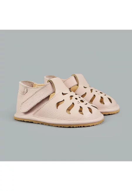 Сандали Barefoot от естествена кожа - Shira - Розови - Бледо розово