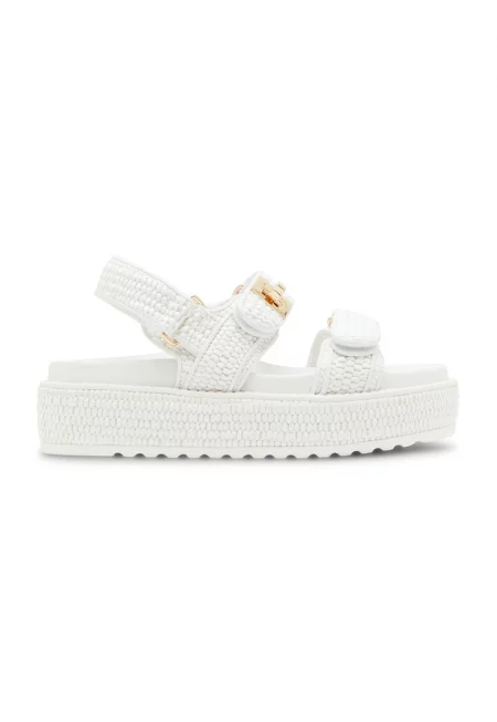 Сандали Bigmona с равна платформа и велкро - Бял
