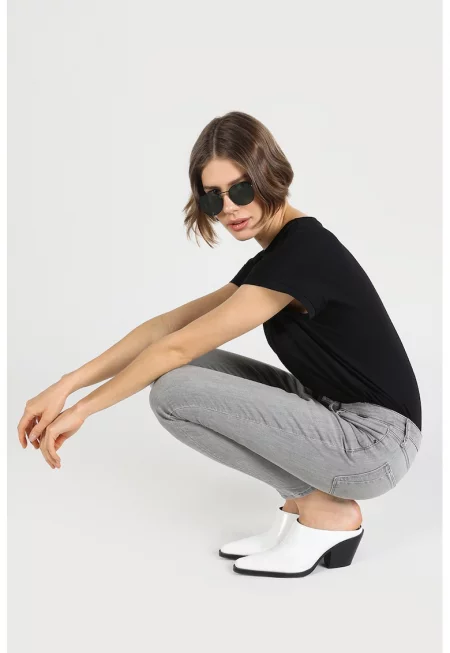 Скини дънки с памук - Светло сив