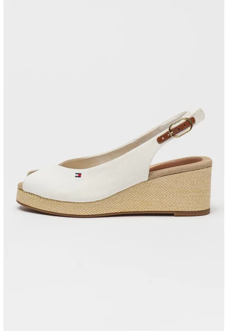 Скосени сандали Flag с каишка на петата - Мръснобял