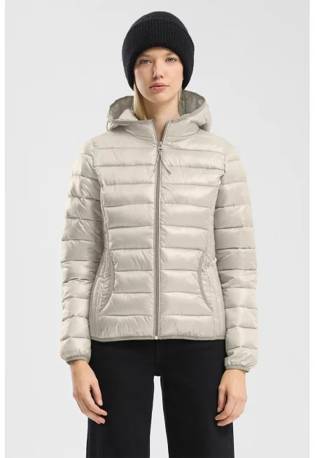 Слим подплатено зимно яке - Светло бежово