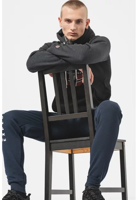 Спортен панталон Machal с лого - Ултрамарин синьо