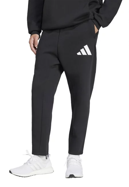 Спортен панталон с контрастно лого - Черен