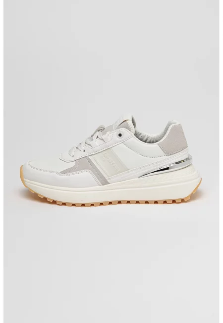 Спортни обувки Lyn с велур - Бял/Светло сив/Сребрист