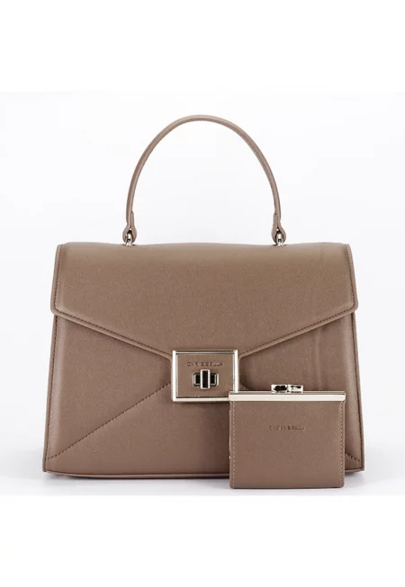 Средна чанта за през рамо  еко кожа - Кафяв