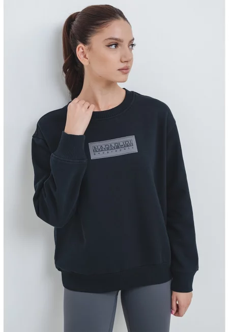 Стандартен суитшърт с лого - Черен/Сиво-кафяв