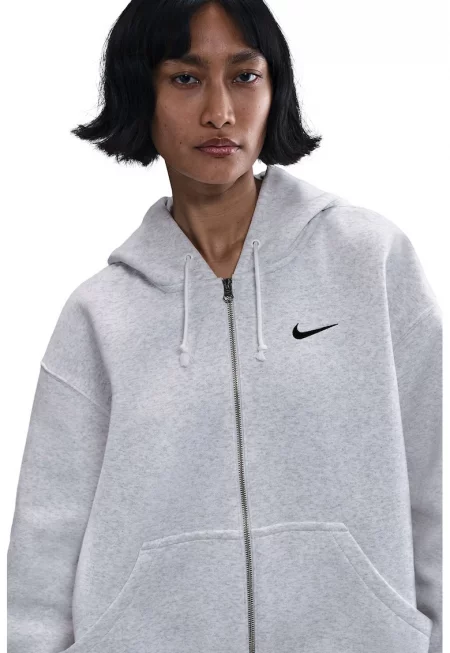 Свободно худи Phoenix с цип - Светлосив меланж