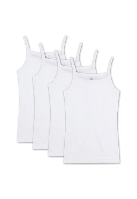 Топ с изчистен десен - 4 броя - Бял