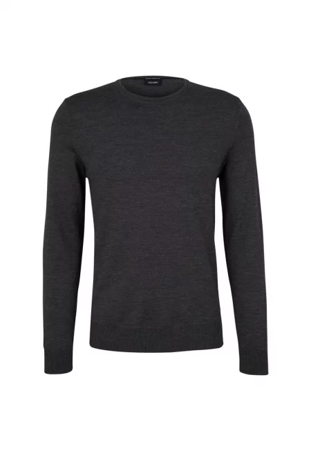 Вълнен пуловер с изчистен дизайн - Сив