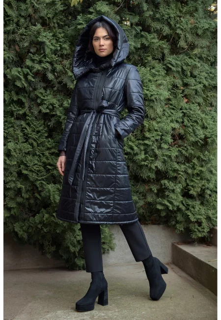 Зимно яке с качулка и колан