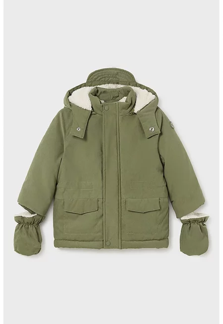 Зимно яке с ръкавици - Зелен