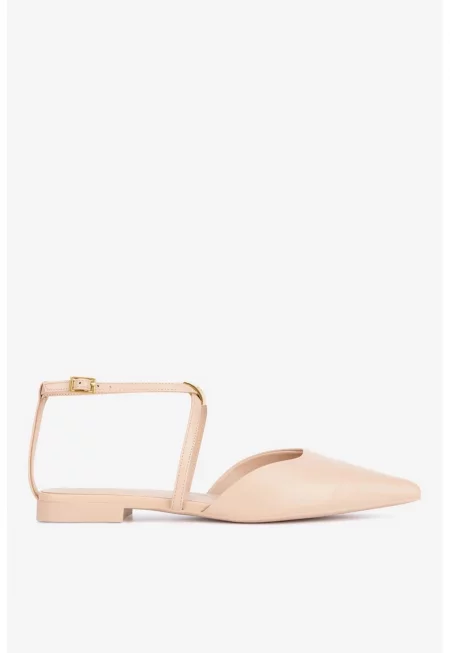 Балерини  5905588588528 - Естествена кожа - Бежов - Бежов