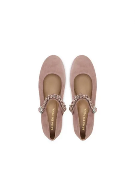 Балерини  V250537 - Естествена кожа - Розово - Розово