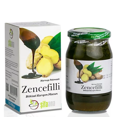 Билкова паста с джинджифил и рожков – При кашлица, възпалено гърло и настинка, 430 g