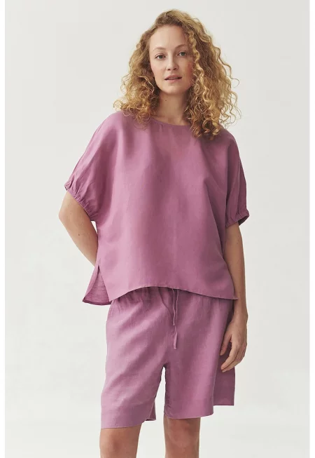 Блуза Malaga с лен - Лилав