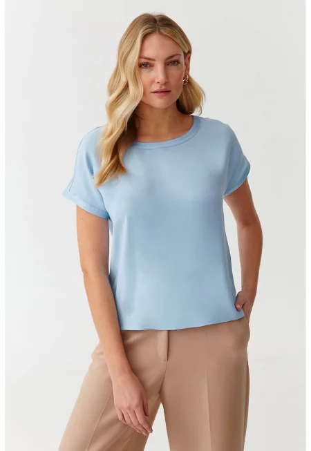 Блуза с овално деколте - Лавандула